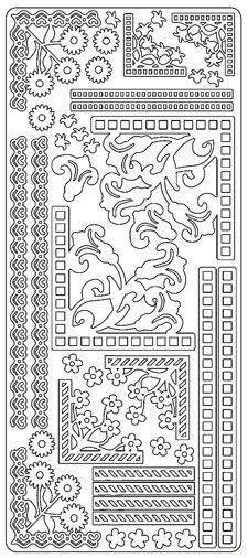 Lines et Coin - Peel-Off Auto Collants - Blanc