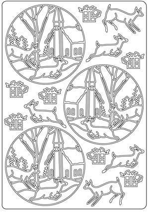 Noél - Ornament A5 Auto-Collant Feuille - Or