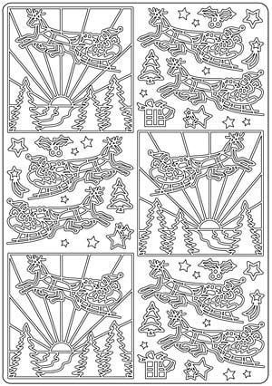 Noél - Ornament A5 Auto-Collant Feuille - Argent