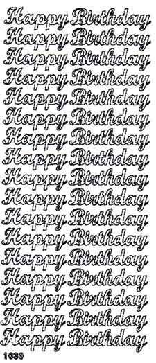 Happy Birthday - Holografisch Gold - Peel-Off Sticker Sheet