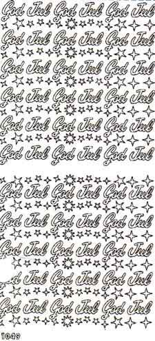 God Jul Peel-Off Stickervel - Zilver