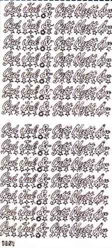 God Jul & Gott Nytt Ar - Peel-Off Stickers - Silber