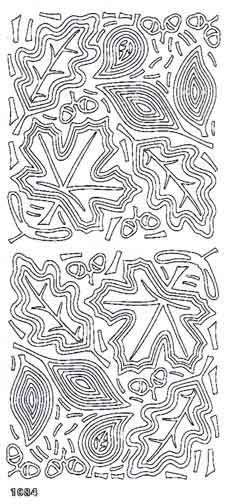 Blätter- Peel-Off Stickers - Silber