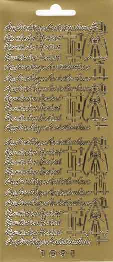 Aufrichtige Anteilnahme - Peel-Off Sticker Sheet - Gold