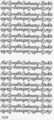 Met Oprecht Deelneming - Peel-Off Sticker Sheet - Gold