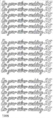On your silver wedding 25 - Peel-Off Stickervel - Goud