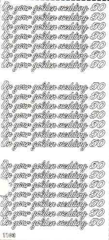 On your golden wedding 50 - Peel-Off Stickervel - Zilver