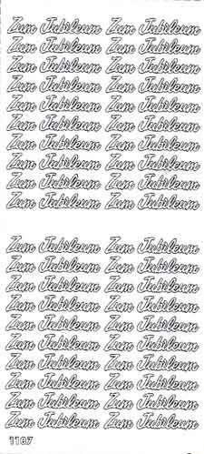 Zum Jubileum - Peel-Off Stickervel - Zilver