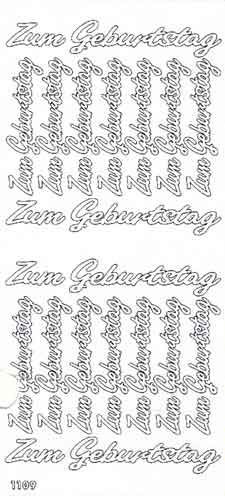 Zum Geburtstag - Peel-Off Stickers - Silver