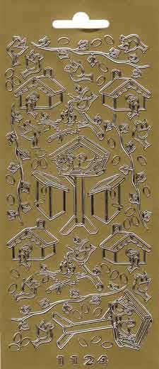 Vogelhaus - Peel-Off Stickers - Gold