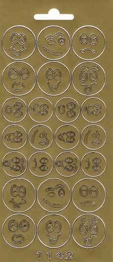 Smileys - Peel-Off Stickervel - Goud