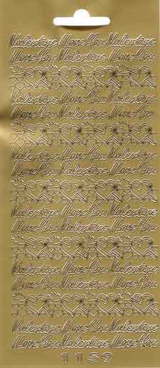 I Love You - Peel-Off Sticker Sheet - Gold