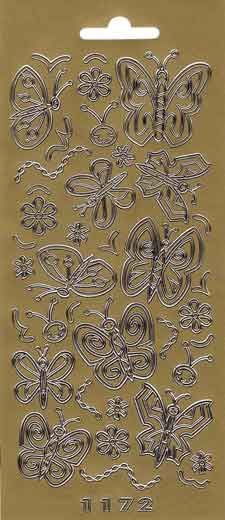 Schmetterling - Peel-Off Stickers - Gold