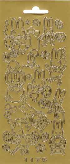Easter - Peel-Off Sticker Sheet - Gold