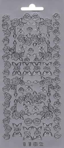 Blumen - Peel-Off Stickers - Silber