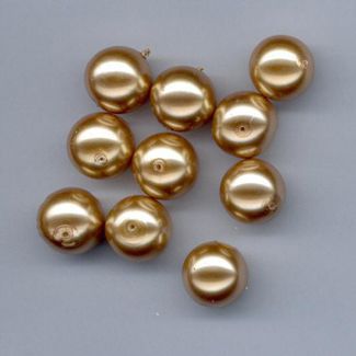 Perles en verre Rond - 14mm - Cognac