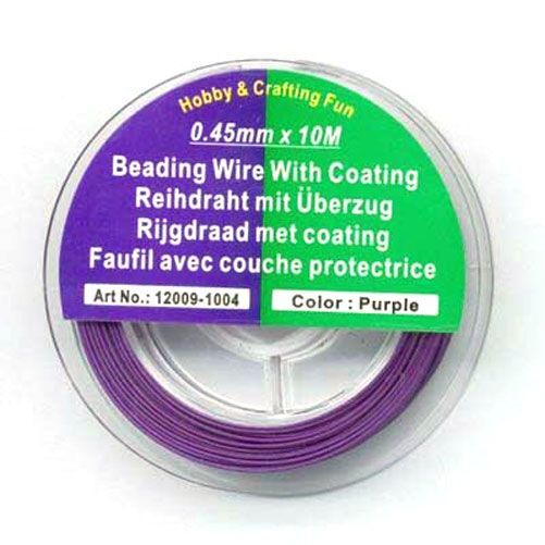 Rijgdraad met Coating - Purple - 0,45mm x 10meter