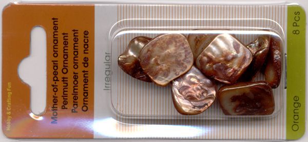 Parelmoer Ornament - Oranje - 8 Stuks