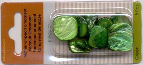 Perlmutt Ornament - Grün - 8 Stück