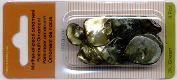 Perlmutt Ornament - Dunkel Grün - 8 Stück