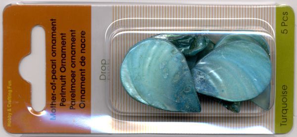 Perlmutt Tropfen Ornament - Turquoise