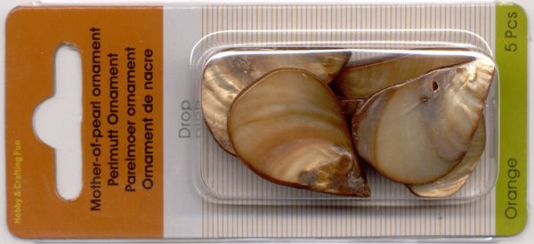 Perlmutt Tropfen Ornament - Orange