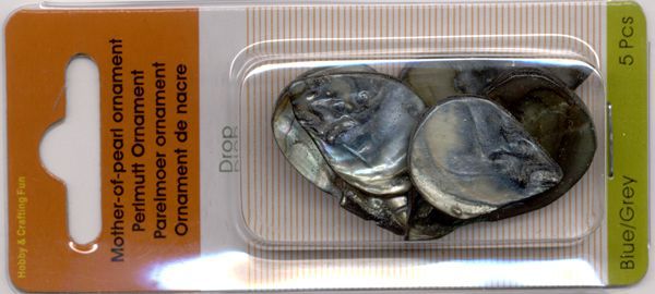 Perlmutt Tropfen Ornament - Blau-Grau