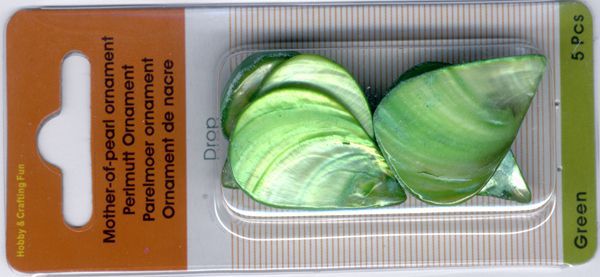 Perlmutt Tropfen Ornament - Grün