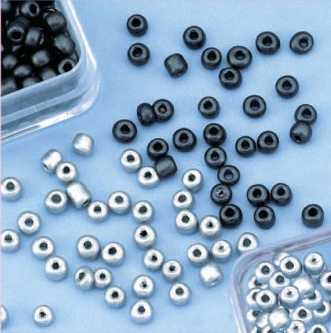 Perles de Rocailles metallic  - 8/0 - Noir, Gris