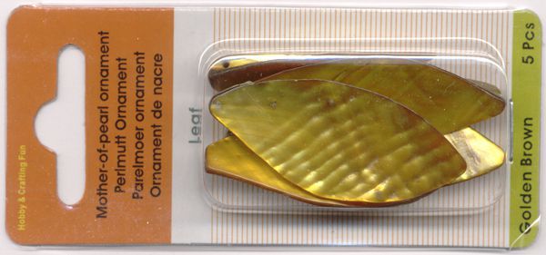 Parelmoer Blad Ornament - Goud-bruin