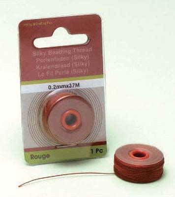 Le Fil Perle -  Silky - Rouge - 0,2mm x 37M