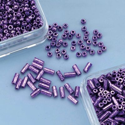 Rocailles Duo - Violet - 12/0 et 2