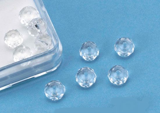 Faceted Glass Beads Wheel - 4x6mm - Transparent