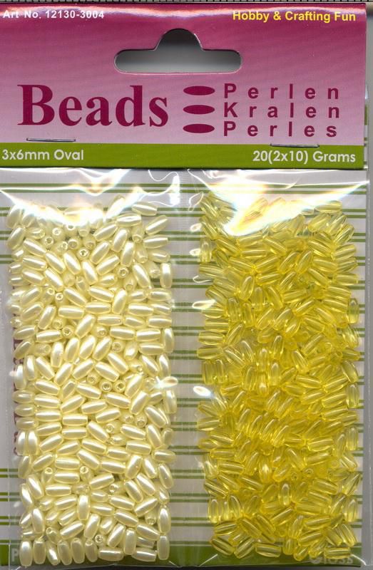 Oval Beads Pearl & Gloss Duo - Geel