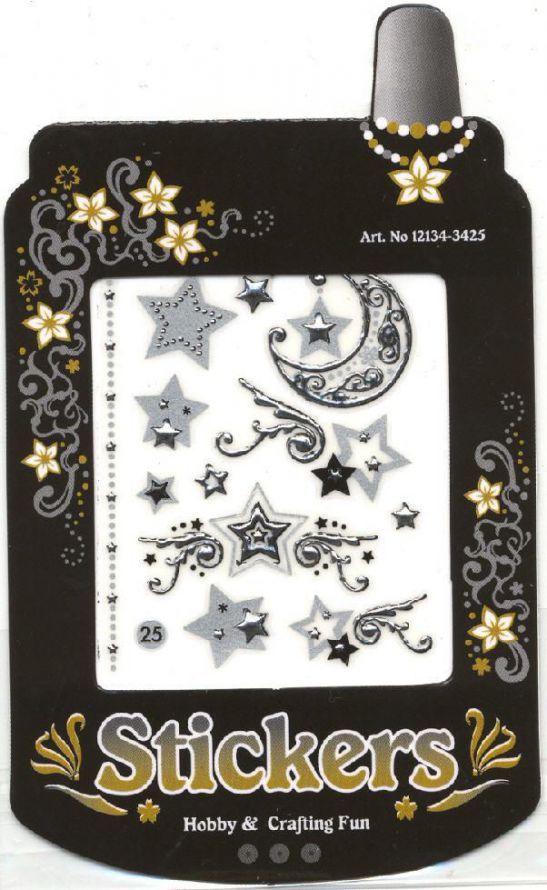 Dot-diamond Sticker - Stars & Moon