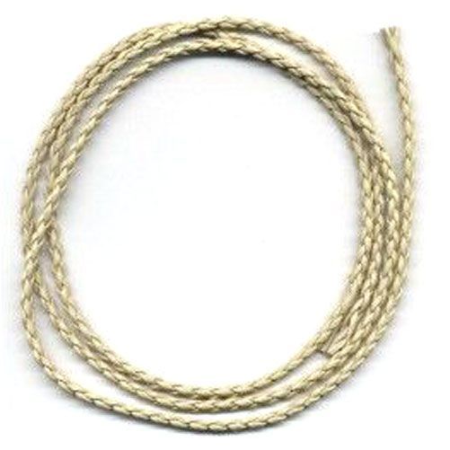 Gevlochten Imitatie Leren Koord - Creme - 3mm x 1M