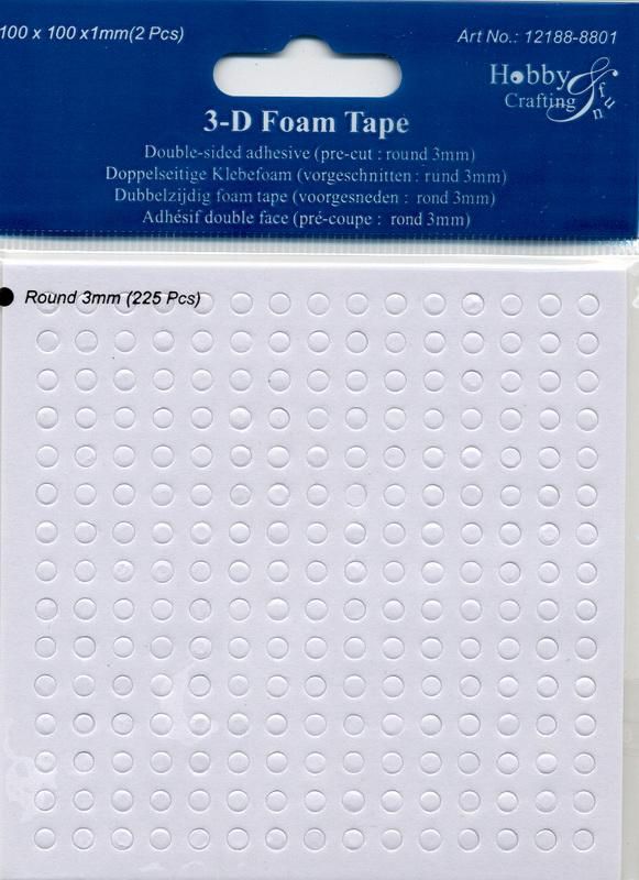 2 Vel 3mm Foam Rondjes - Dubbelzijdig Klevend - 1 mm dik