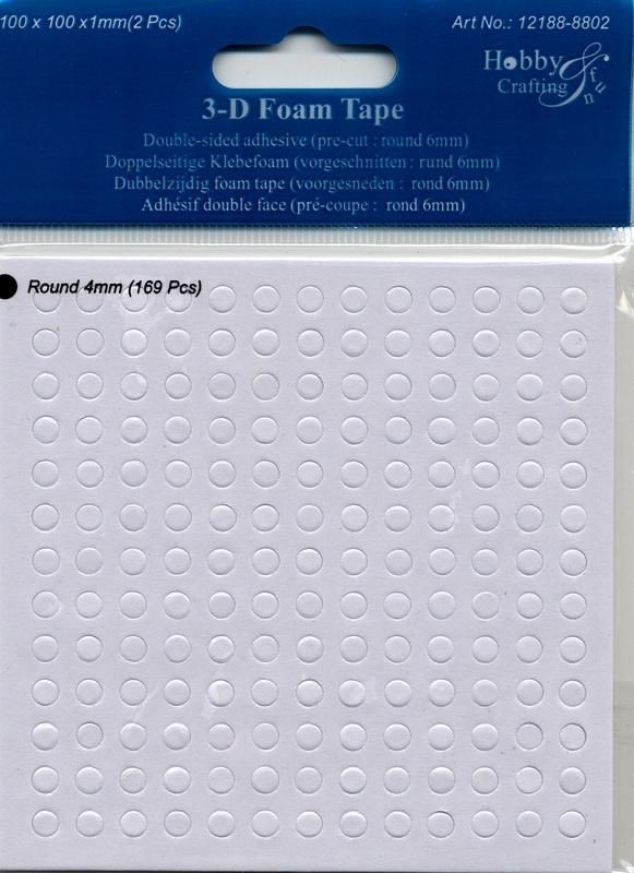 2 Vel 4mm Foam Rondjes - Dubbelzijdig Klevend