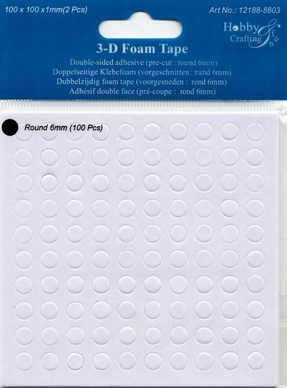 2 Vel 6mm Foam Rondjes - Dubbelzijdig Klevend
