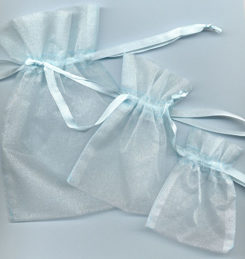 Organza Bags Set - 3 Größen - Baby Blue