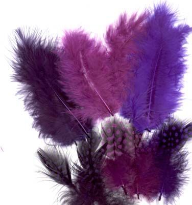 Plumes - Marabou & Guinea -  Mix, Magic - 6 x 3 = 18pcs
