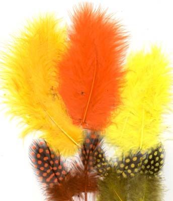 Plumes - Marabou & Guinea - Mix, Easter - 6 x 3 = 18pcs