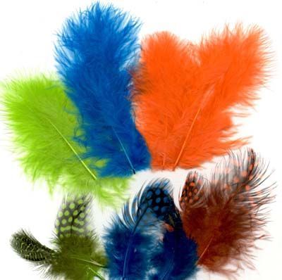 Plumes - Marabou & Guinea - Mix, Neon - 6 x 3 = 18pcs
