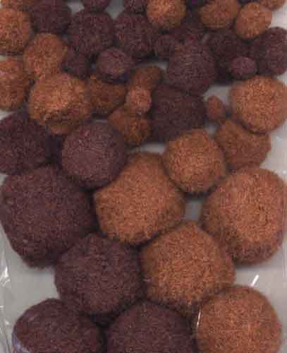 Mix Pom Poms Set - Bruin -  1.0, 1.5, 2.5, 4.0cm - 50 Stuks