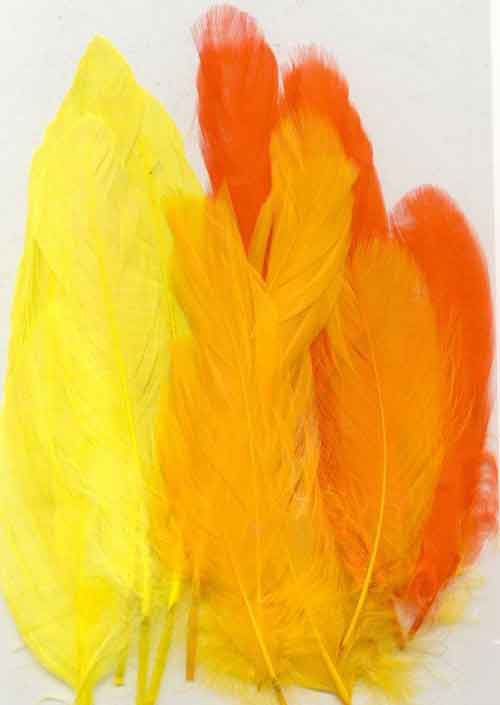 Plumes -  Jaune - 12,5-17,5cm - 15pcs