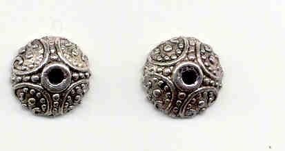 Perlenkappen - 10mm - Silber