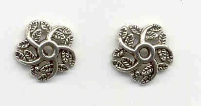 Perlenkappen - 10mm - Silber