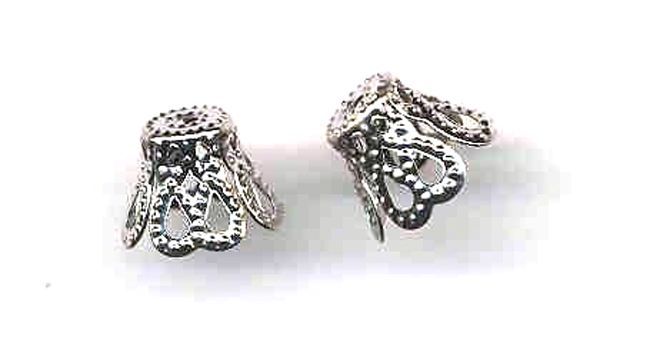 Perlenkappen - 10mm - Silberfarben