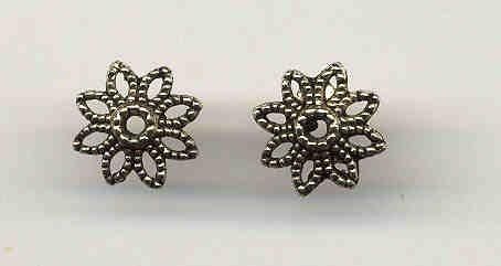 Perlenkappen - 10mm - Silber