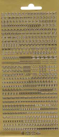 Lettre et Chiffre - Petit - Peel-Off Auto Collants - Or